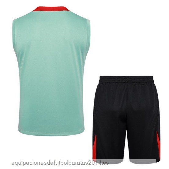Nuevo Entrenamiento Sin Mangas Conjunto Completo Liverpool 24/25 Verde Negro Baratas